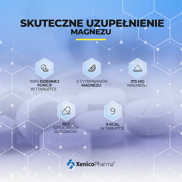 XeniVIT Magnesium Forte Cytrynian Promocja 1+1 20 + 20 Tabletek Musujących
