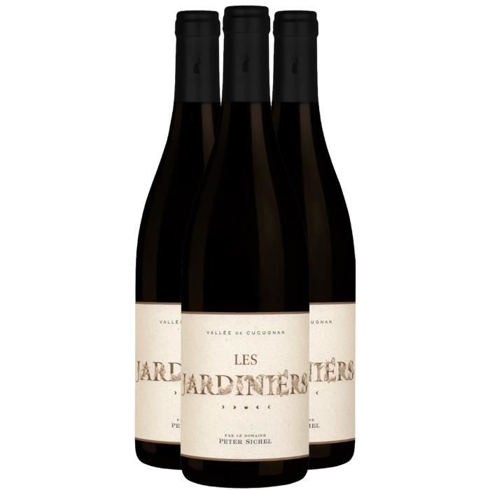 Aude Pays de Cucugnan Les Jardiniers Rouge 2020 - Orgánico - Caja de 3x75cl - Domaine Peter Sichel - Vino tinto IGP de Languedoc -