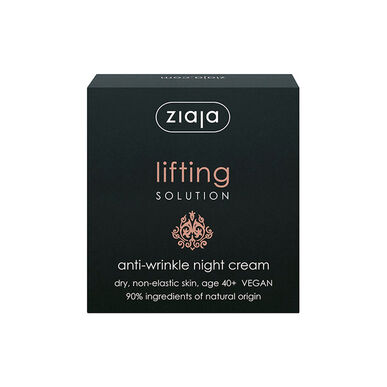 Ziaja Lifting Solution Anti-Wrinkle Night Cream, Korjaava ja Täyttävä Yövoide Iholle, 50 ml