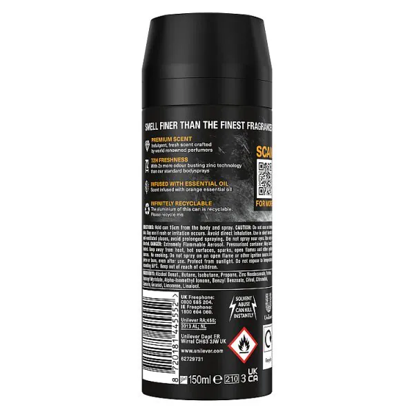Lynx Fine Fragrance Premium Körperspray Schwarze Vanille 150 ml