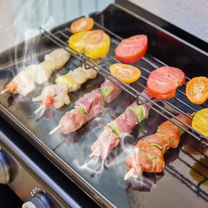 Silvia IIG Evo 3-burner gas griddle – BRASERO BY FAVEX - 7.95 kW – 67 x 34 cm ceramic-coated plate – Serves 10 – Cover included