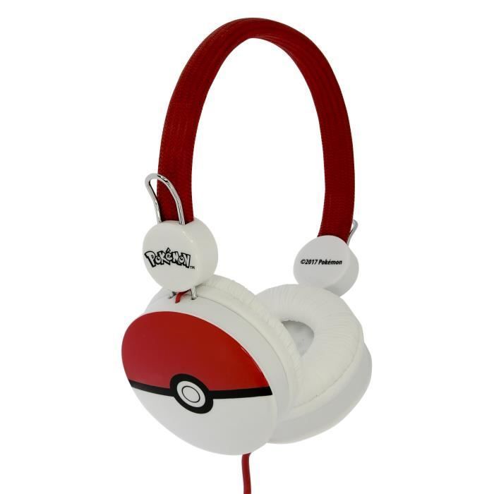 Kidsafe Children's Headphones - POKEMON - Pokéball - Limited in decibels (85) - Stereo - Adjustable headband