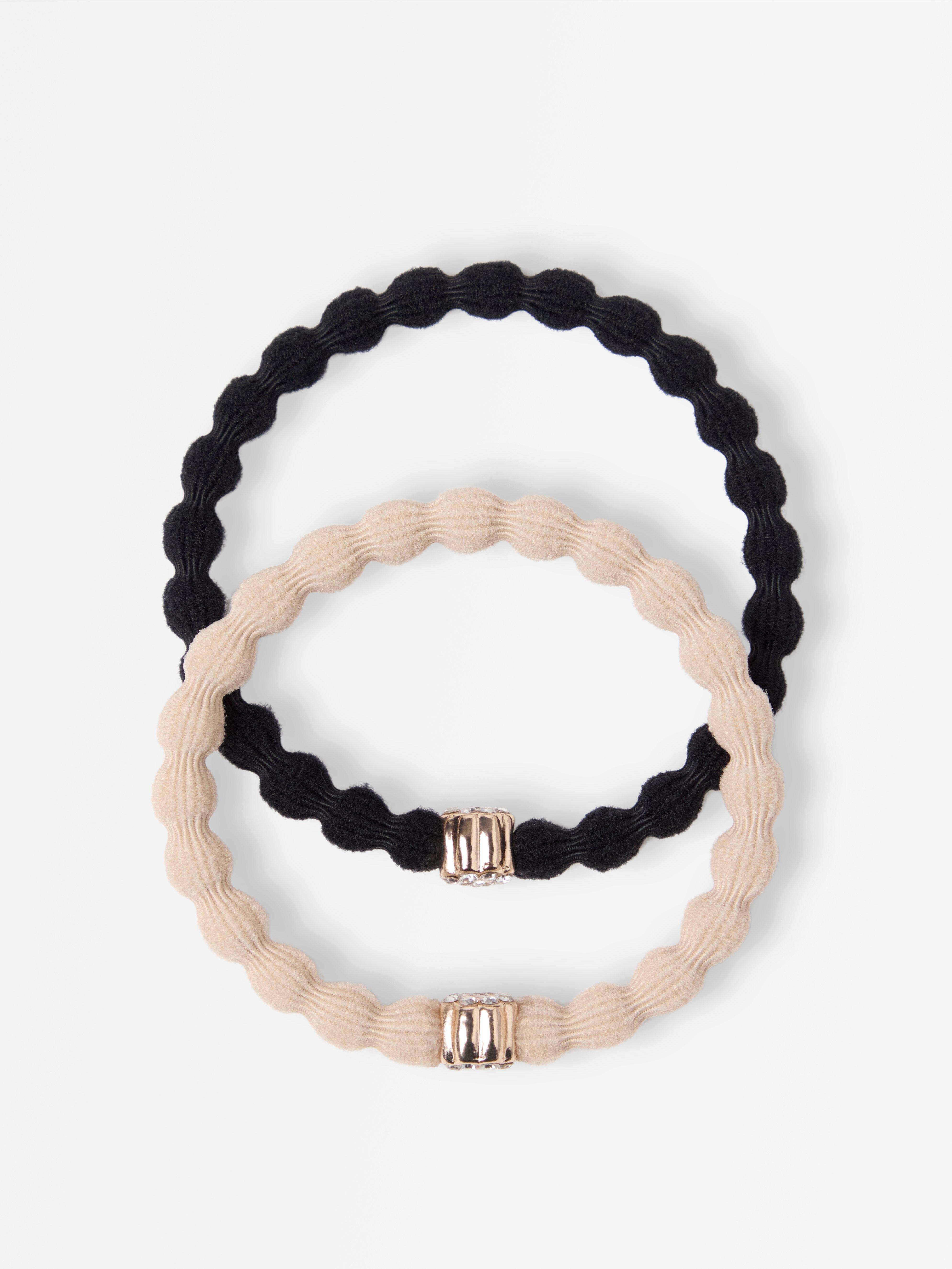 2-pack hårsnoddar Black