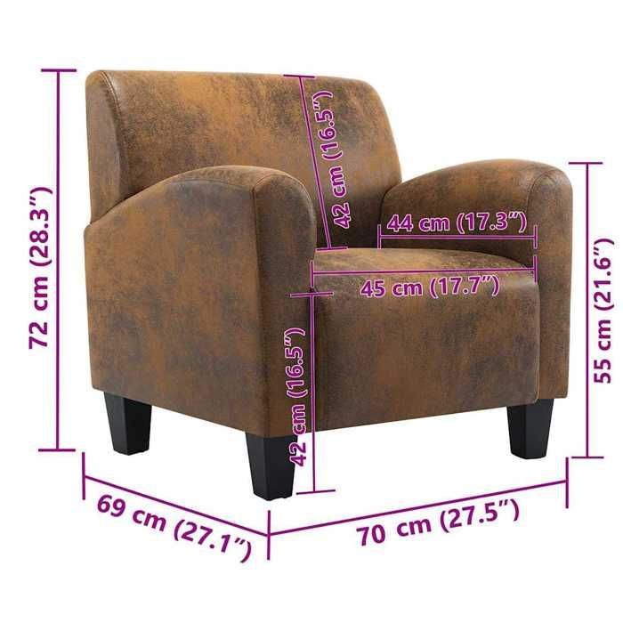 Sarazyj®Canapé - Fauteuil relaxant - 1 place - 70x69x72 cm - chaise Marron 70x69x72 cm Similicuir - 89210