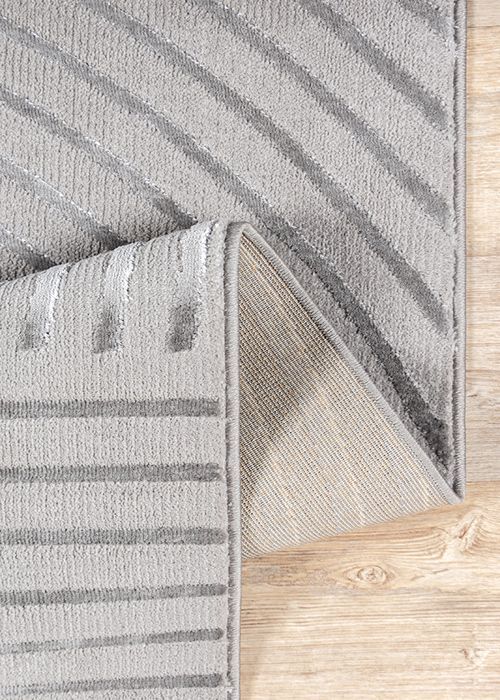 Alfombra para salón - The Carpet - Knight - Terciopelo suave - Efecto 3D - Detalles brillantes Gris - 240x340 cm