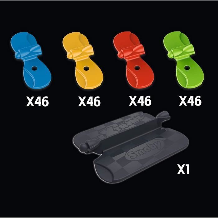 Smoby FleXtreme Set Découverte 4m40 de Circuit de Voiture 184 Pistes Flexibles et Modulables + 1 Véhicule Effets Lumineux Pil 36