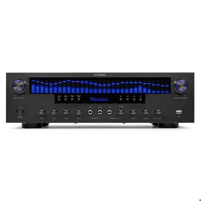 Audizio AV560EQ - 5.1 390W Home Cinema Amplifier with Bluetooth, USB, FM & Karaoke | Black