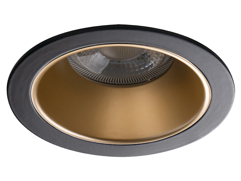 Lampa sufitowa wpuszczana Glozo aluminiowa czarno-złota