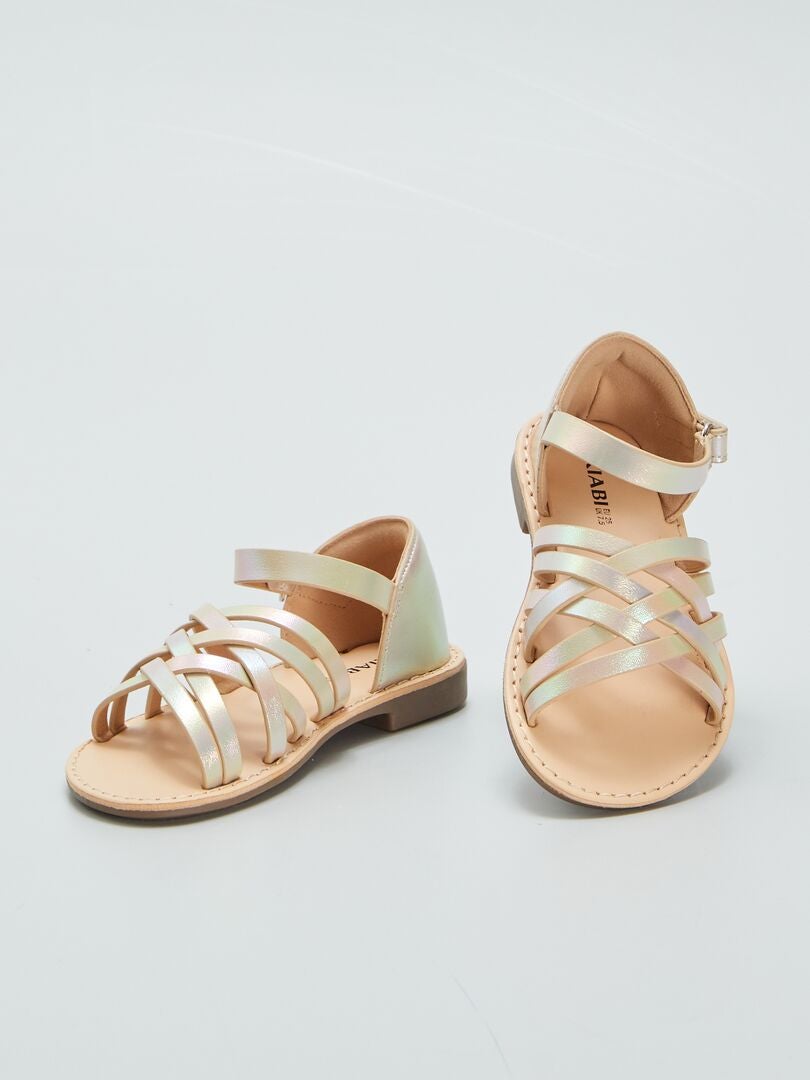 Iriserende sandalen - GEEL