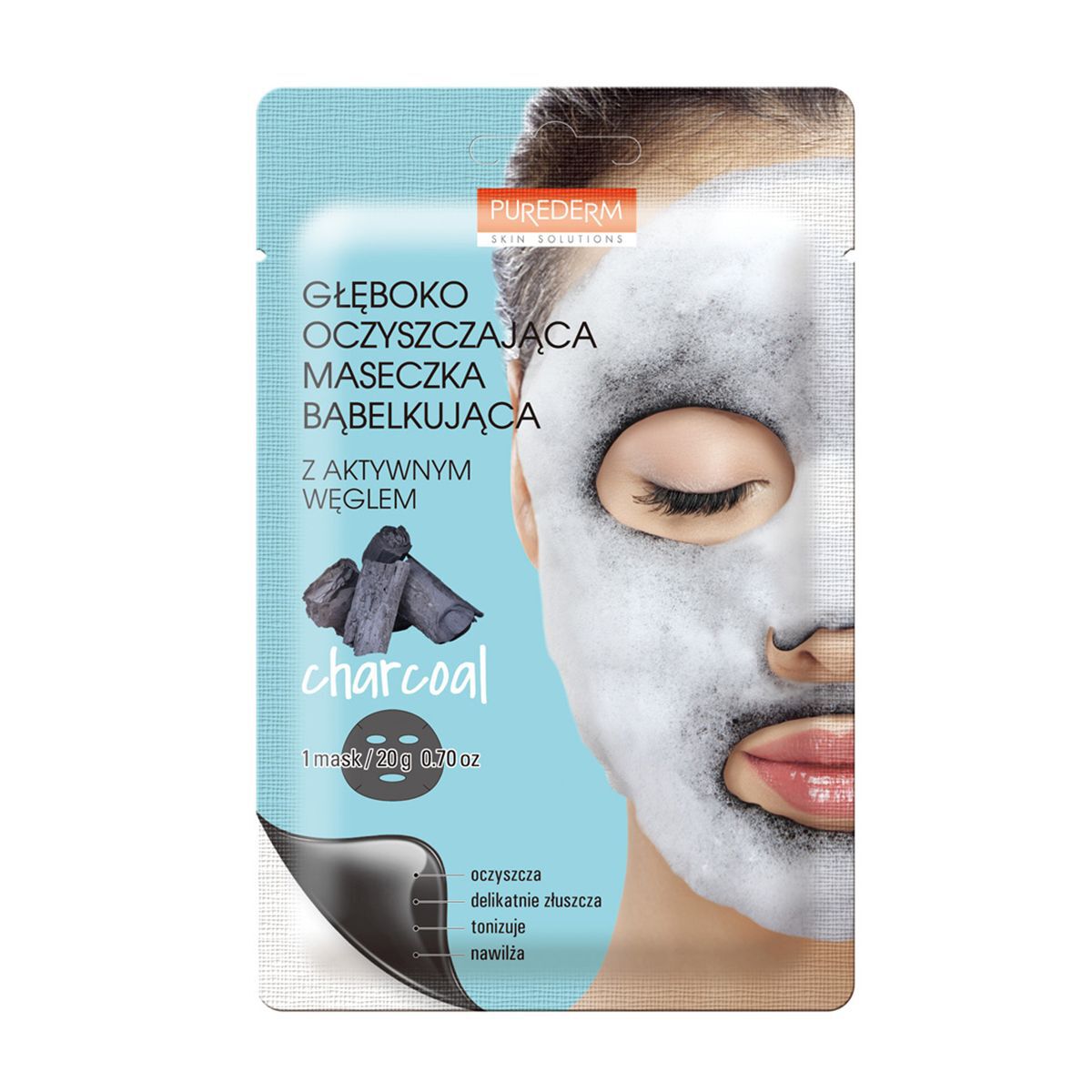 Purederm Hloubkově čistící bublinková maska Black O2 s aktivním uhlím 1 ks