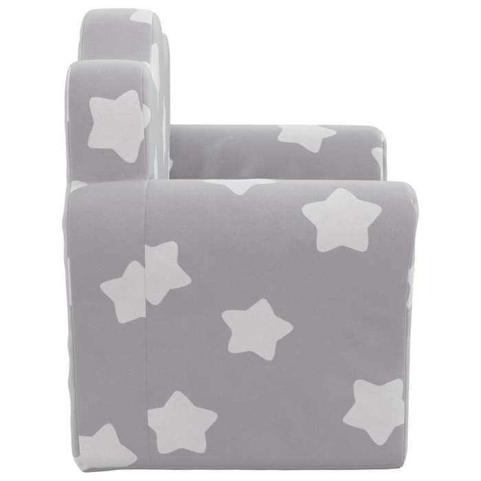vidaXL Canapé pour Enfants, Siège avec Accoudoirs, Fauteuil avec Dossier pour Tout-Petits, Meuble de Chambre, Gris Clair 357040
