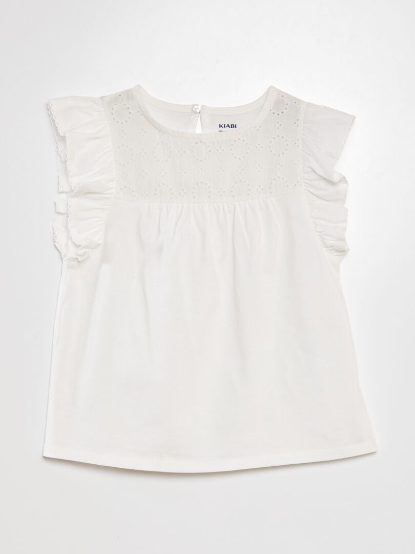 Camiseta com bordado - BRANCA