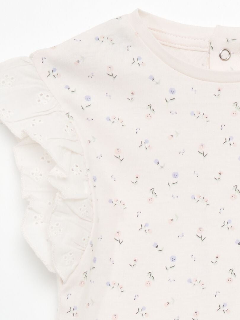 Blusa de algodão com babados nos ombros - ROSA