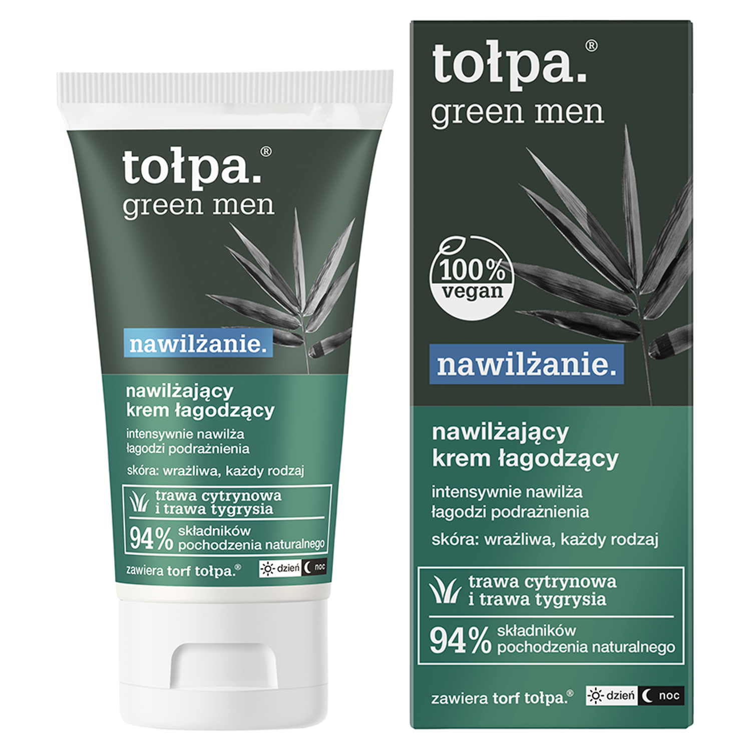 Crema viso idratante e rinfrescante Tołpa per uomo 50 ml Verde