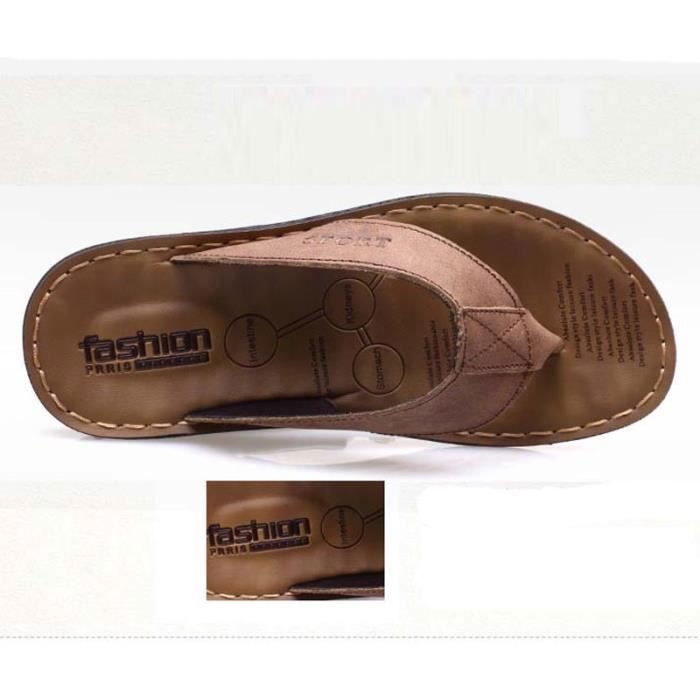 Chanclas de cuero para hombre, antideslizantes, cómodas, ideales para el verano, la piscina y la playa.