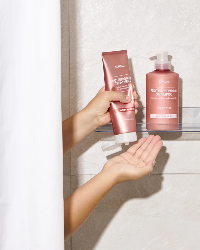 Tratamento KUNDAL Protein Bonding Care: cuidado completo para cabelos secos e danificados.