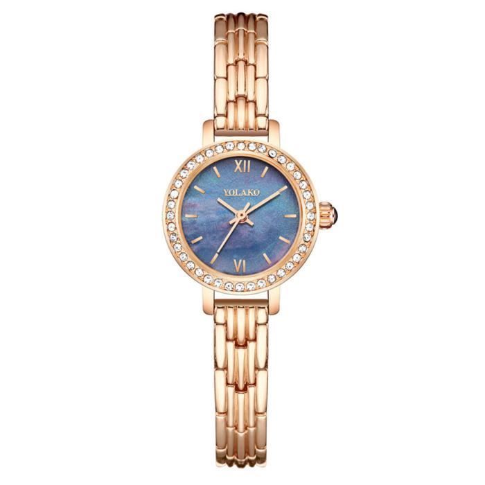 Orologio da donna - RMEGA - Bracciale in acciaio - Quadrante blu - Impermeabile fino a 50 m - Movimento al quarzo
