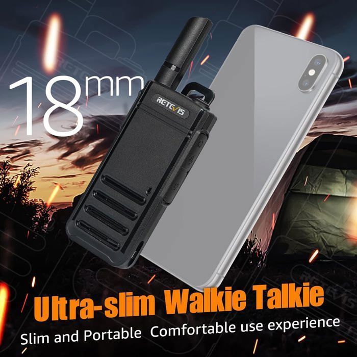 Walkie Talkie inalámbrico Retevis RB639P, radio bidireccional PMR446 con auriculares inalámbricos, USB tipo C, VOX, para viajes en coche (2 unidades)