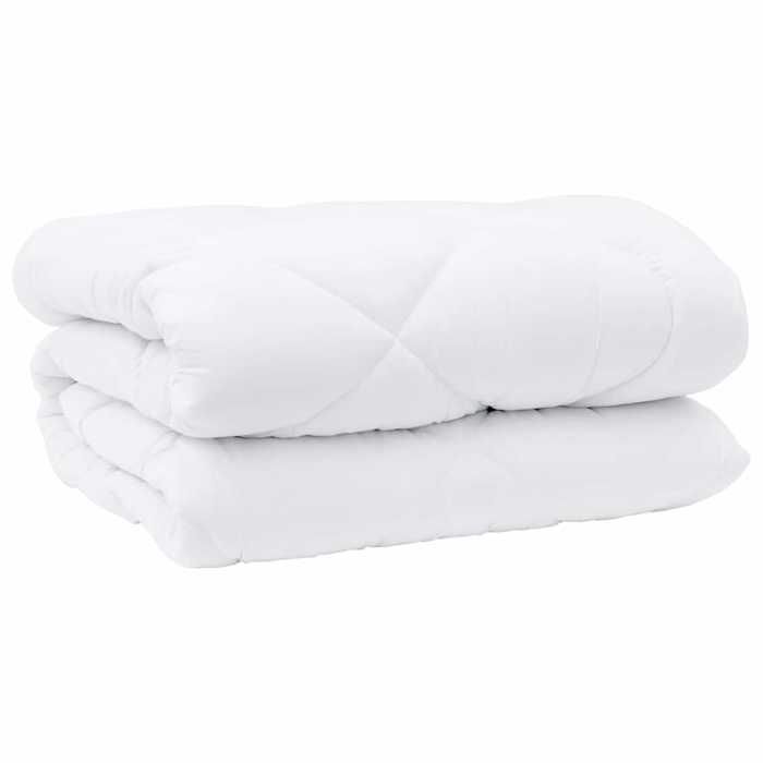 vidaXL Juego de edredón de invierno con almohada, 3 piezas, microfibra blanca, ropa de cama moderna, edredón cálido, manta acolchada 33777777