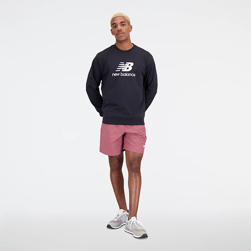 Moletom Homme Essentials Stacked Logo com Gola Redonda em Tecido Atoalhado – PRETO