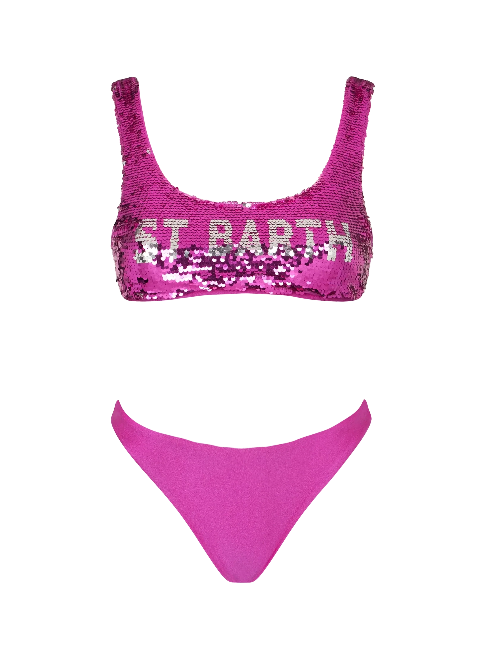 Damesbralettebikini met fuchsia pailletten