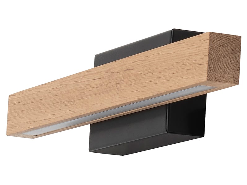 Kinkiet łazienkowy Aqua viva LED metalowo-drewniany czarno-brązowy