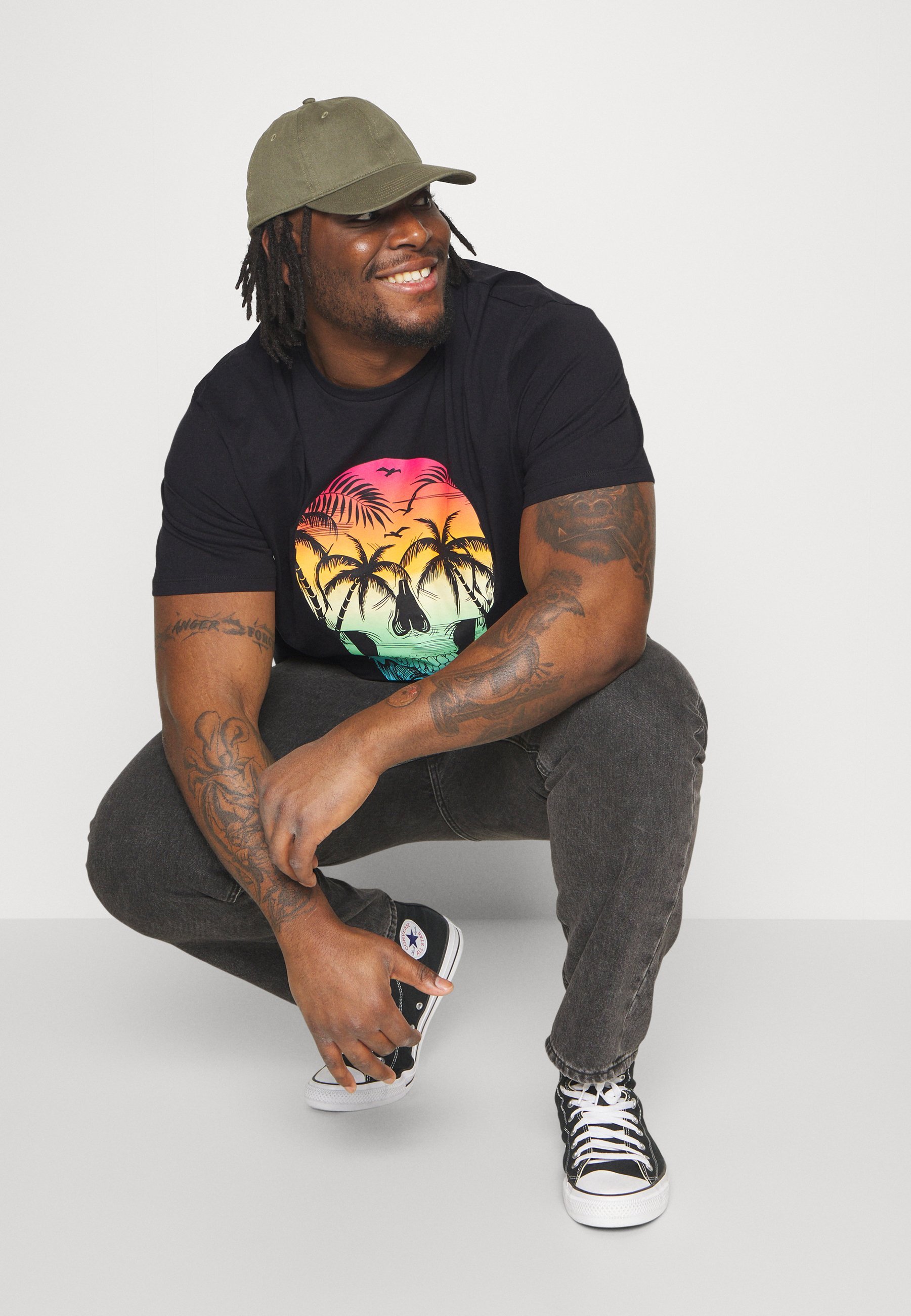 Jack & Jones JORMINDSKULL T-shirt met ronde hals - T-shirt met print - zwart