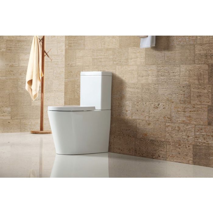 Swiss Aqua Technologies - Vaso sanitário de chão sem aro Brevis + assento com fechamento suave (SATBRE031RREXVP)