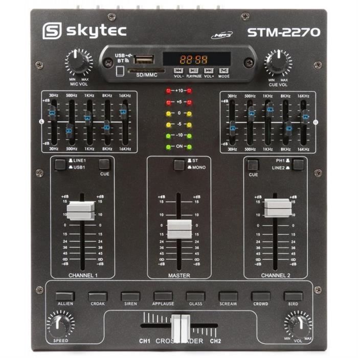Vonyx STM2270 4-kanaals DJ-mixer - MP3-speler, Bluetooth, 5-bands equalizer
