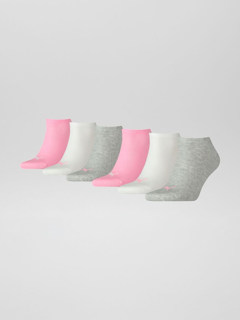 Een set van 6 paar unisex 'Puma' sokken - ROZE