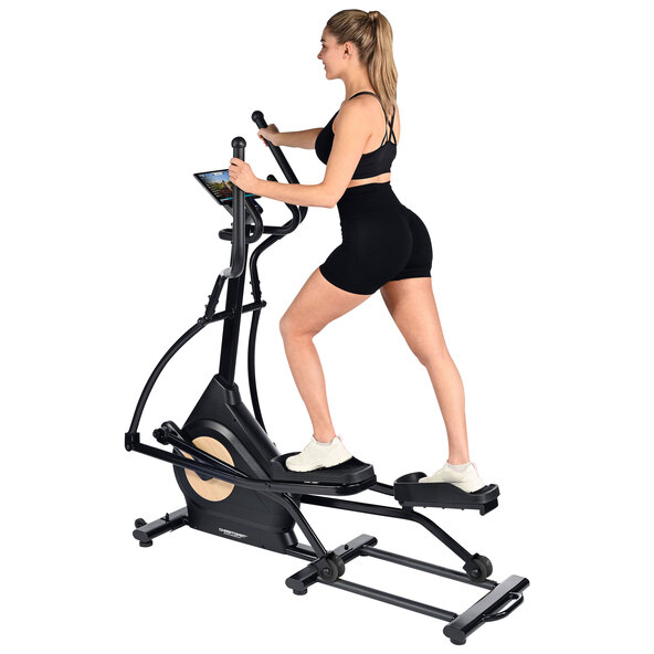 Bicicletă eliptică FitWheel Pro, aspect lemn