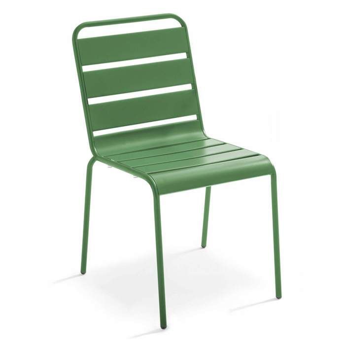 Mesa de jardín Palavas de metal verde cactus con 8 sillas, Oviala