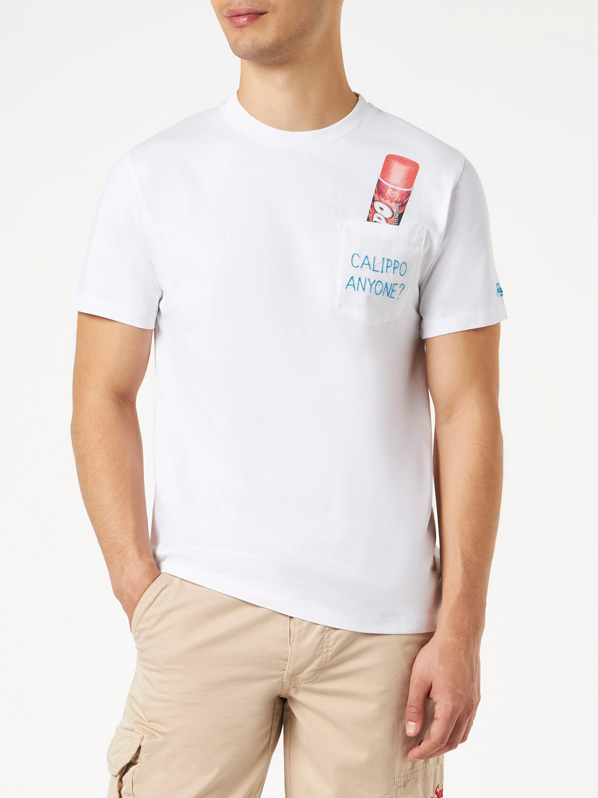 T-shirt in cotone con ricamo Calippo Anyone?| Algida® Edizione Special