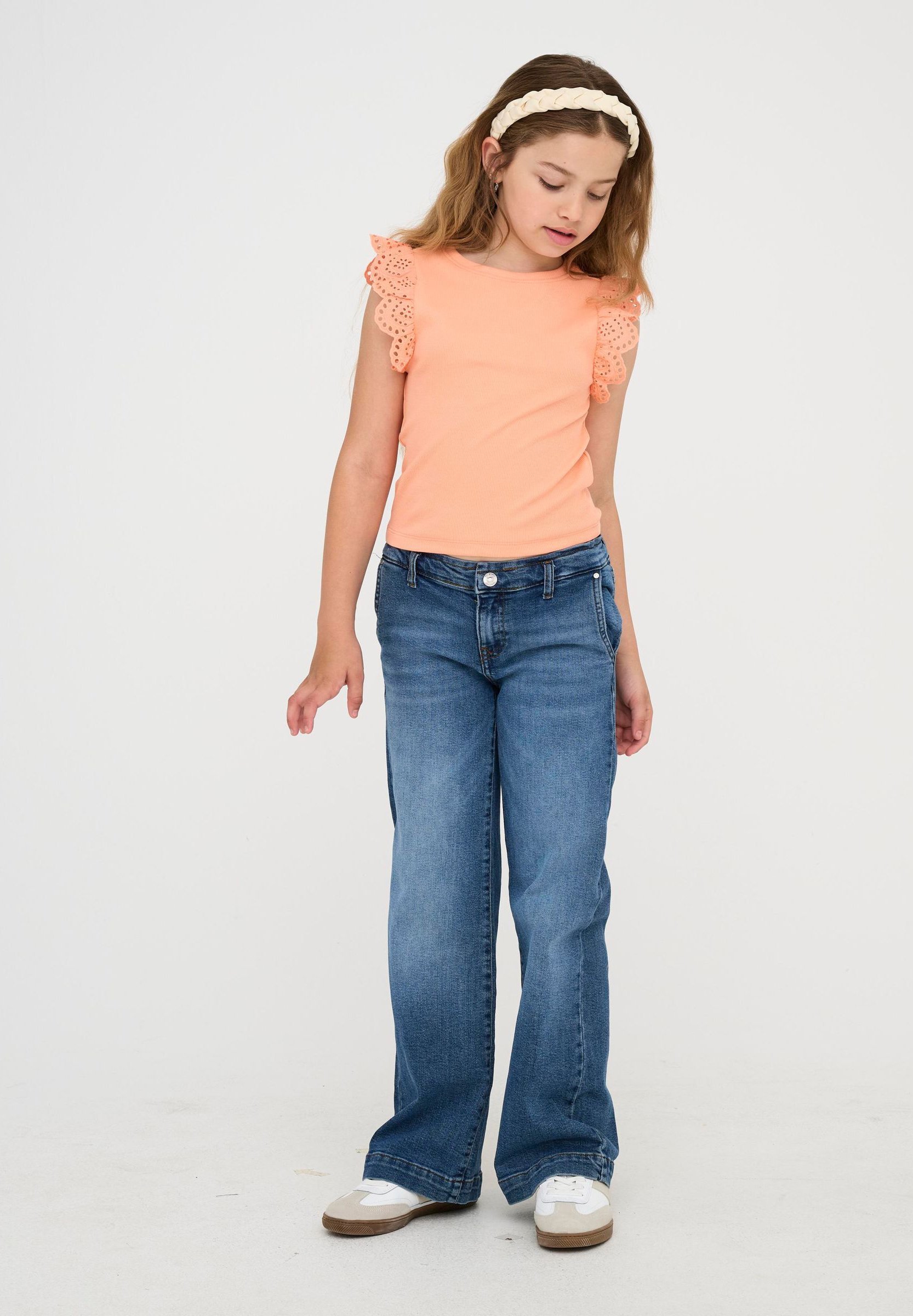ONLY GIRLS WIDE - Jeans a zampa - denim azzurro