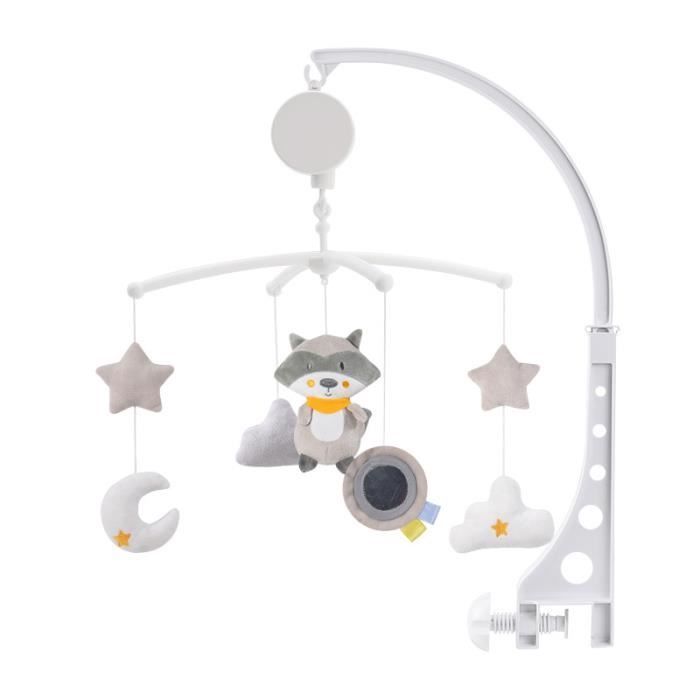 Musical Baby Crib Mobile, 360° Rotating Baby Bedside Toy, Newborn Bedside Rattle (Raccoon)