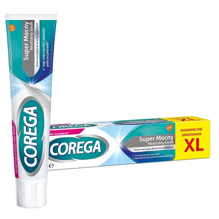 Corega Super Mocny XL, Smak neutralny, Krem mocujący do protez zębowych