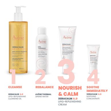 „Avène Xeracalm AD“ lipidų papildantis kremas, lipidų papildantis kremas sausai, atopinei, niežtinčiai odai, 200 ml