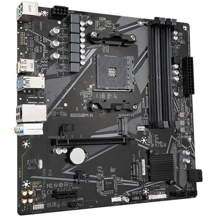 Carte mère - GIGABYTE - B550M K - Socket AM4 - DDR4 jusqu'à 128 Go - PCIe 4.0 x16