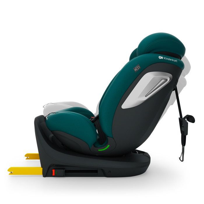 Silla de coche Kinderkraft I-GROW 2 PLUS 4 en 1, 40-150 cm, i-Size, RWF, FWF, SPS+, AIR FLOW, respaldo reclinable, arnés ajustable, color verde.