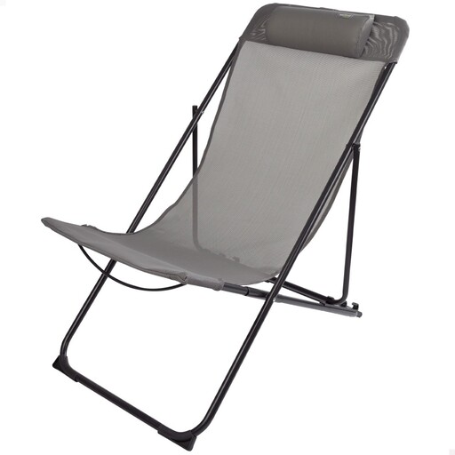 Aktive Folding Grey Sun Lounger Chair with Handle