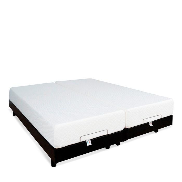 Conjunto doble: Colchón de espuma viscoelástica + Base de cama eléctrica flexible 2x70x190 cm