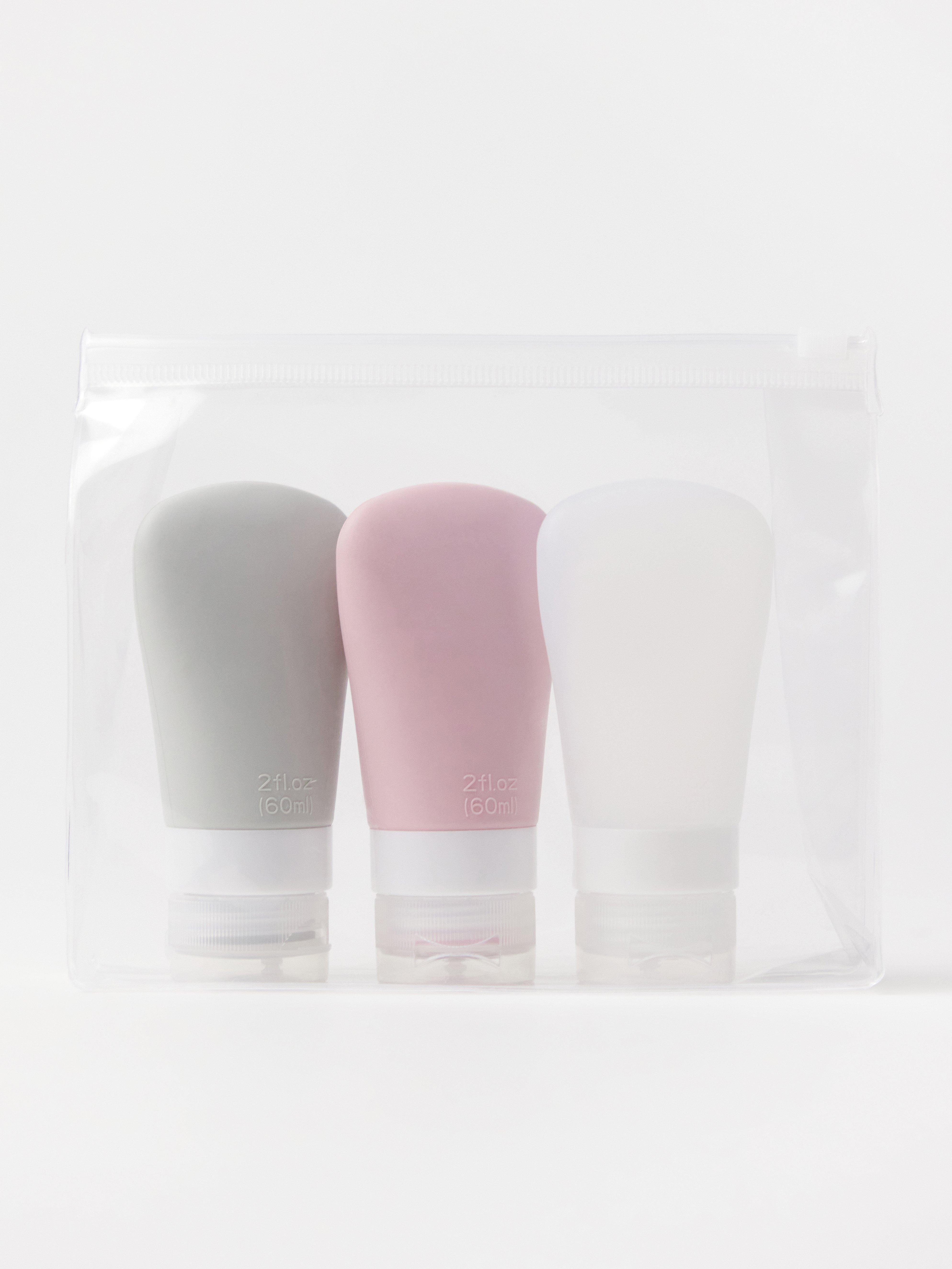 Kit de viaje de 3 botellas de silicona
