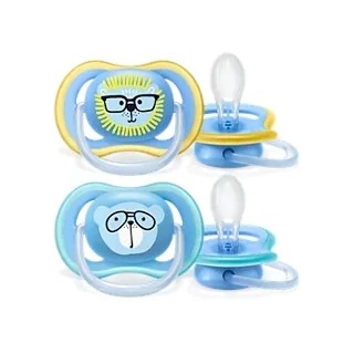 AVENT Ultra Air fopspenen 18m+ voor jongens, brildragers, 2 stuks