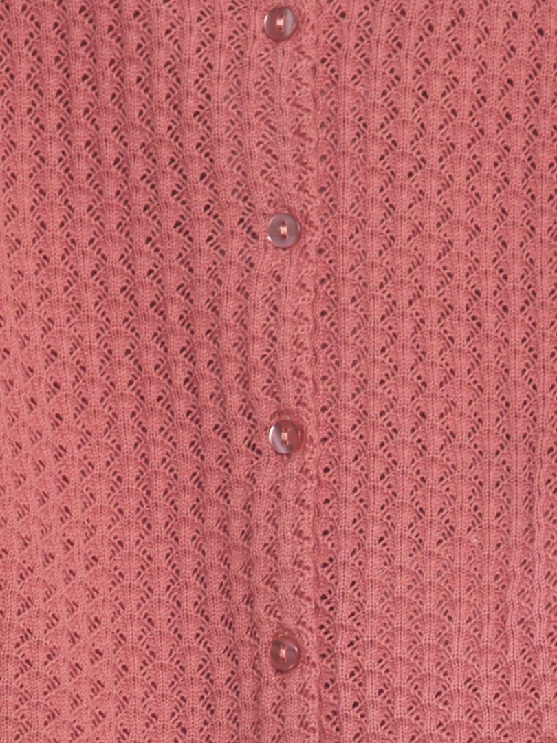 Cardigã de tricô estampado - rosa