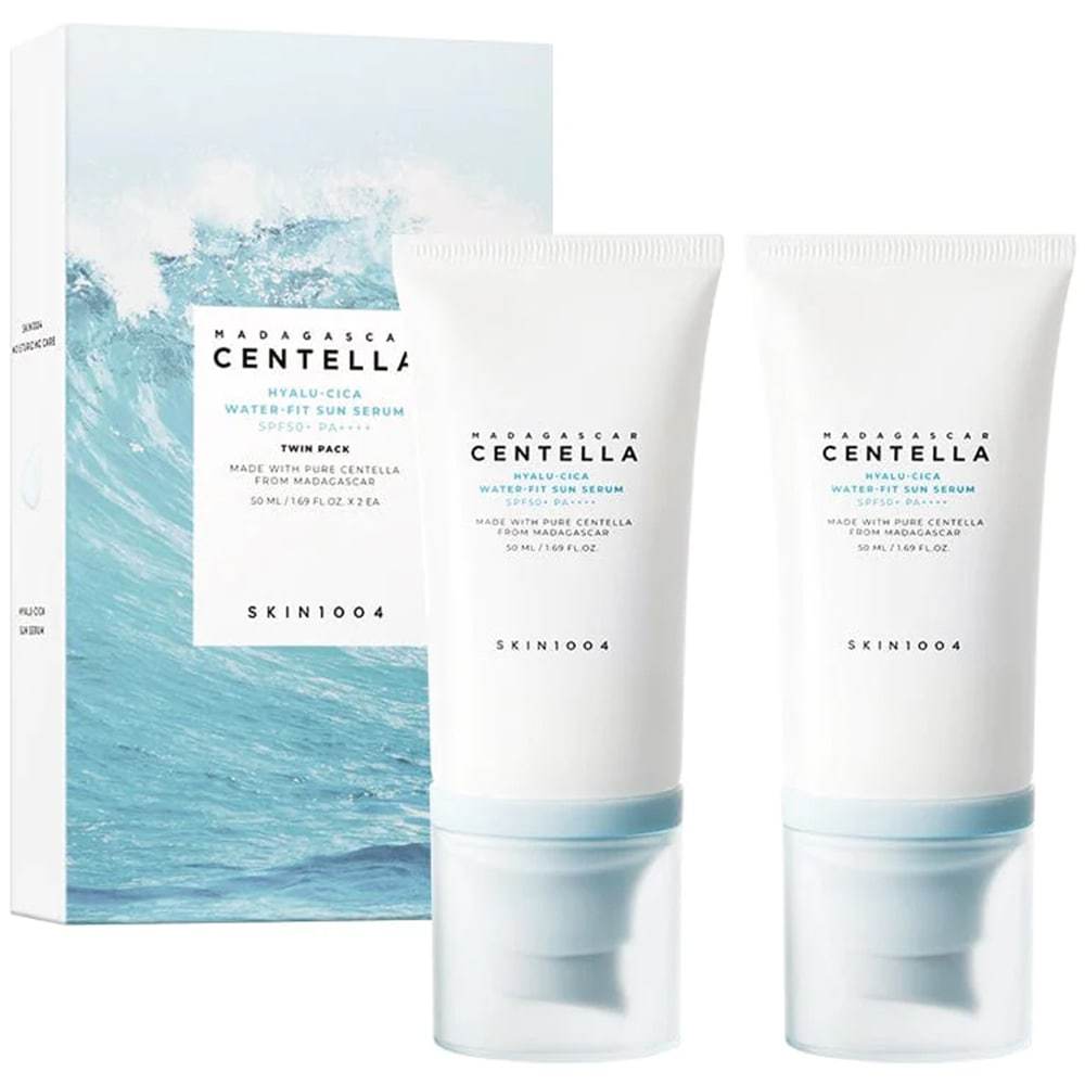 SKIN1004 Krema za sunčanje Madagaskar Centella Hyalu-Cica Water-Fit serum za sunčanje SPF 50+ PA++++ Dvostruko pakovanje - 100 ml
