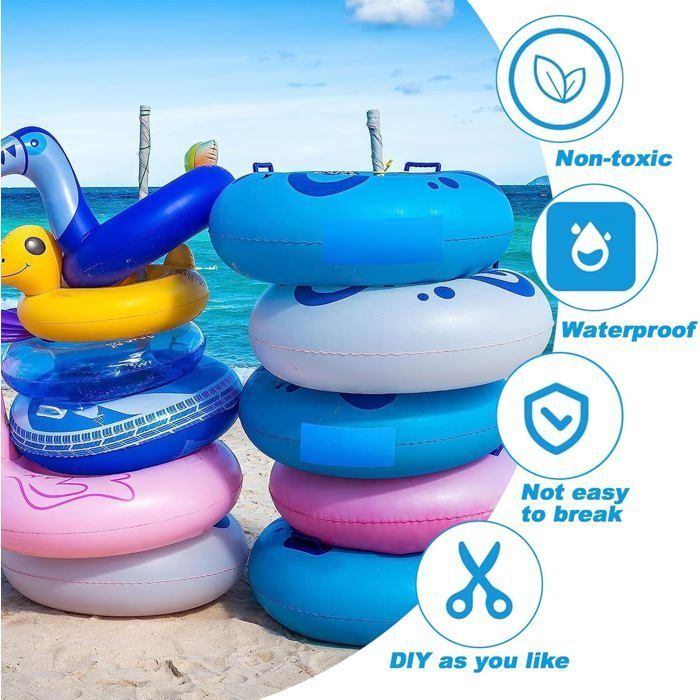Rustine de Piscine, Piscine Patch de Réparation, Correctifs Auto-adhésives Rustine,Auto-adhésifs en PVC pour Piscine, 125 x 85cm