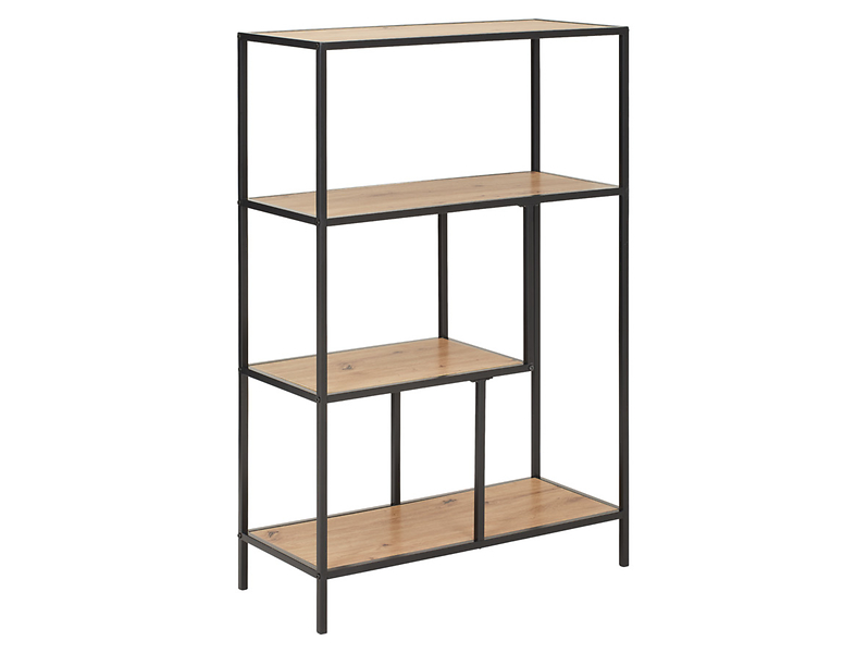 Regał Rocky Top  77 cm z 3 pólkami czarny/dąb
