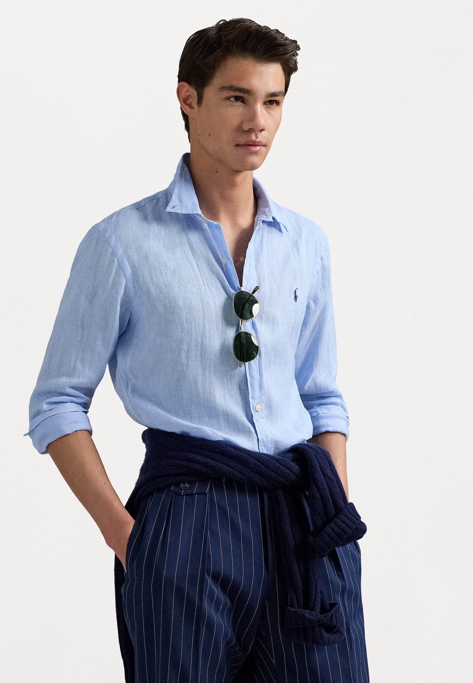 Chemise en lin coupe slim Polo Ralph Lauren - Bleu bureau