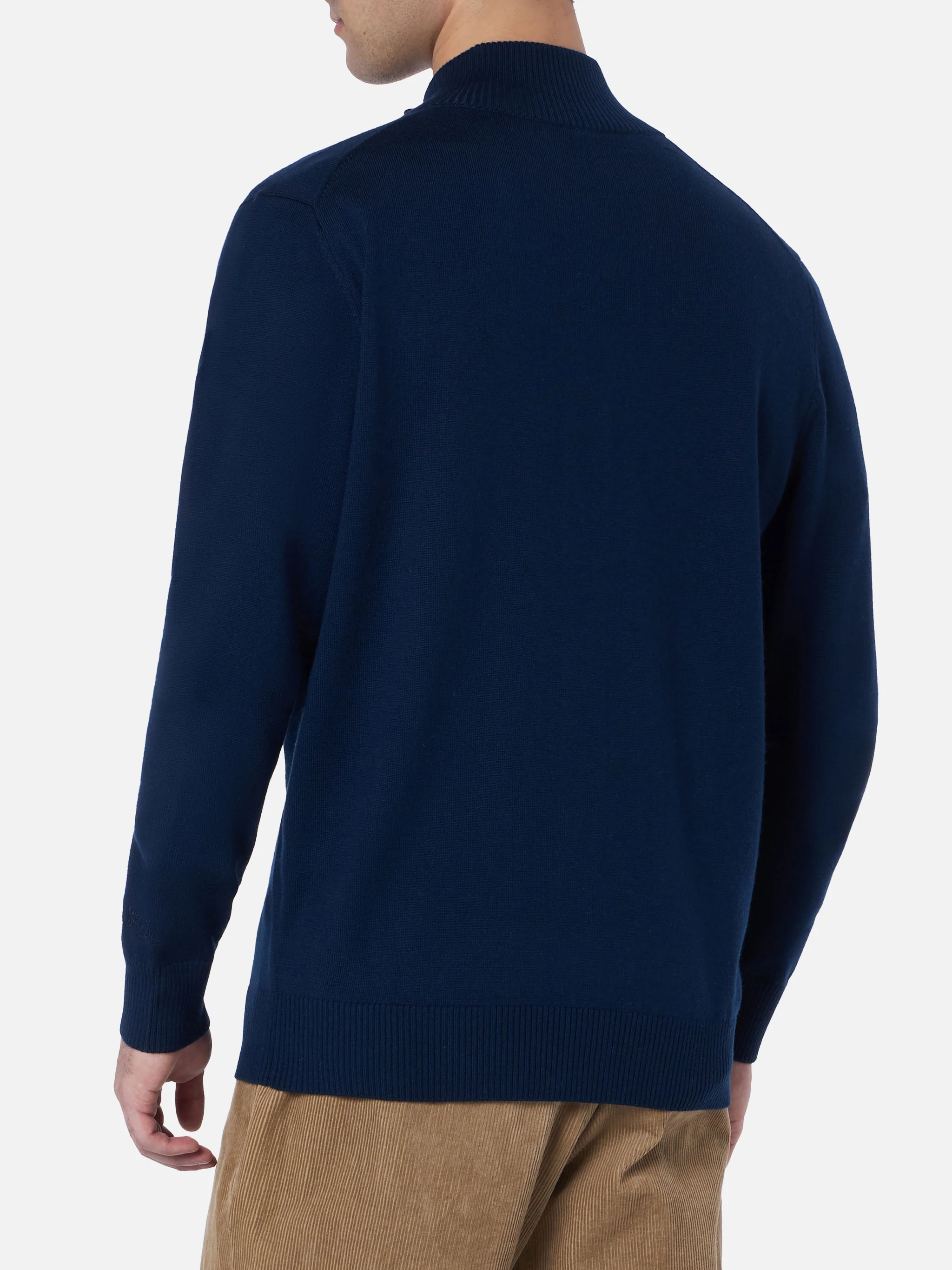 Savile herenvest van marineblauwe merinowol