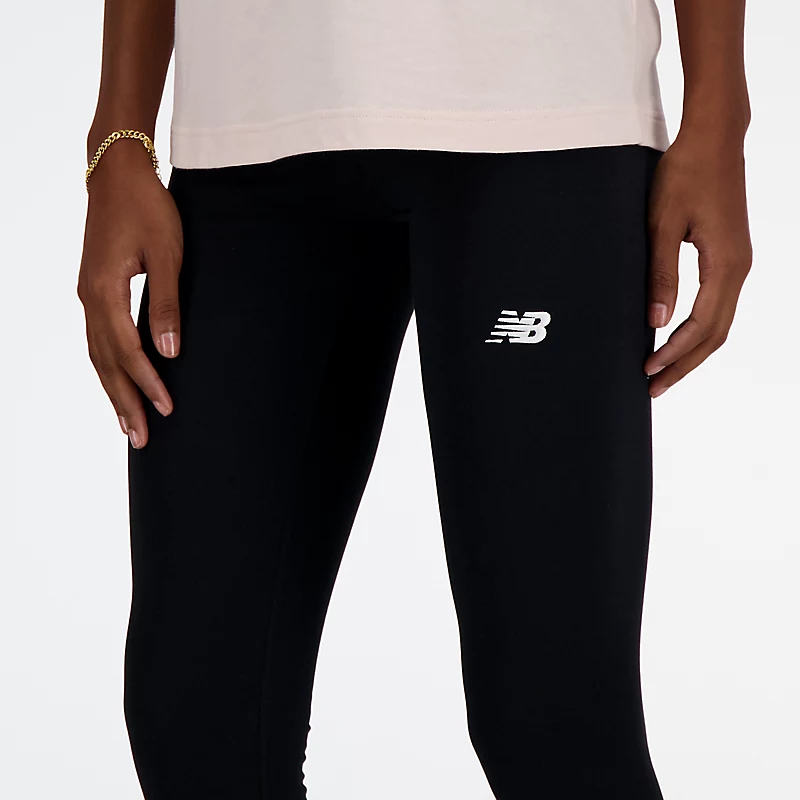 Női 27 hüvelykes, magas derekú pamut leggings - FEKETE